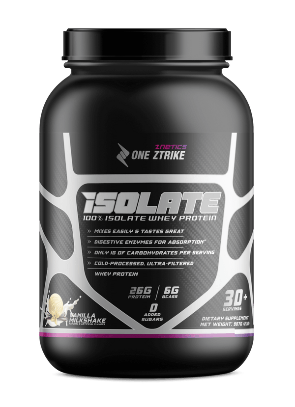 Whey Isolate Protein Vanilla 2LB | 26g Protein, Zero Sugar | ONE ZTRIKE by ZNETICS